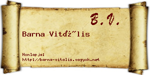 Barna Vitális névjegykártya